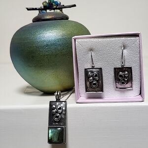 Silpada Labradorite Necklace and Earrings (w/chain!)